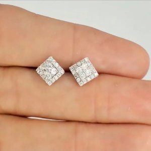 18K White gold and .55CT Diamond Stud Earrings